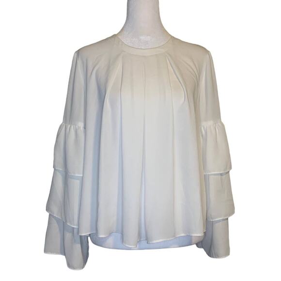 Neiman Marcus white long sleeve blouse size S - Picture 1 of 10